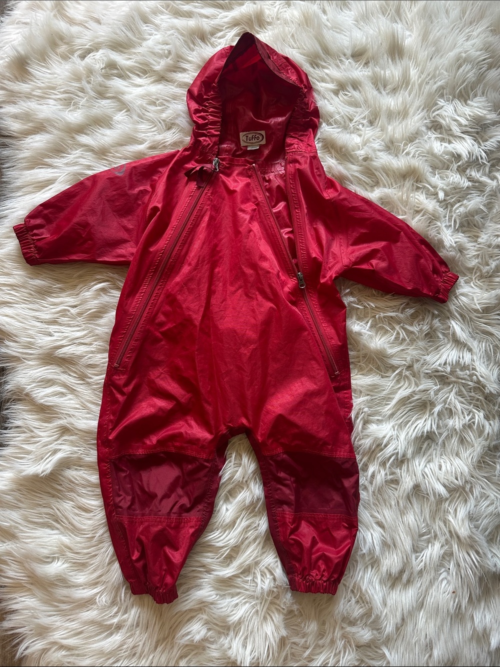 Tuffo Kids Waterproof Red Hooded Rain Suit